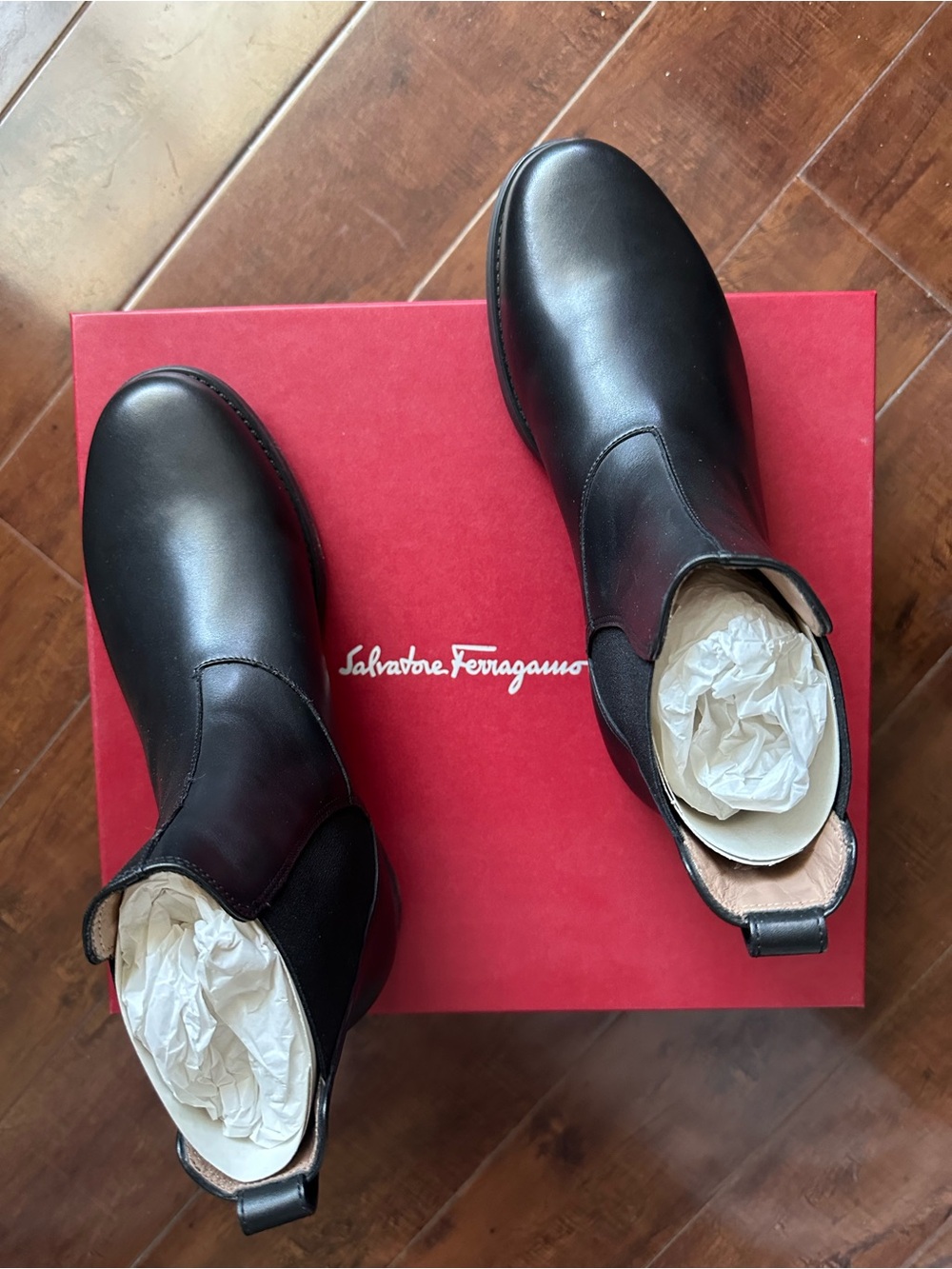 Salvatore Ferragamo Men’s Black Calf  Leather Chukka Boots